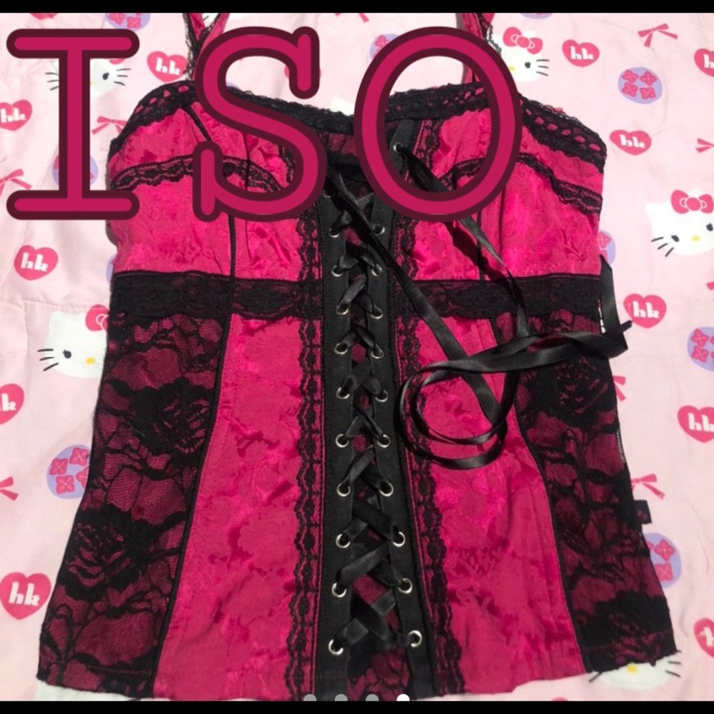 Pink and black tripp nyc corset
